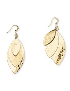 Triple-Leaf Drop Pierced Earrings by PalmBeach Jewelry
