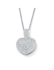 Cubic Zirconia Heart-Shaped Pendant by PalmBeach Jewelry