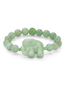 Green Jade Elephant Bracelet by PalmBeach Jewelry
