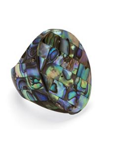 Abalone Oval Mother-Of-Pearl Ring by PalmBeach Jewelry