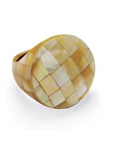 Beige Mother-Of-Pearl Ring by PalmBeach Jewelry