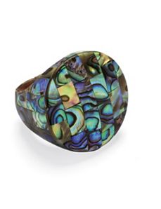 Abalone Mother-Of-Pearl Circle Ring by PalmBeach Jewelry
