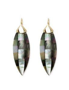 Black Mother-Of-Pearl Earrings by PalmBeach Jewelry
