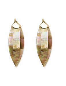 Beige Mother-Of-Pearl Earrings by PalmBeach Jewelry