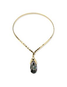 Black Mother-Of-Pearl Necklace by PalmBeach Jewelry