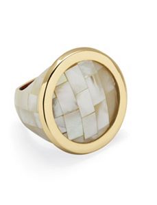 White Mother-Of-Pearl Ring by PalmBeach Jewelry