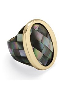 Black Mother-Of-Pearl Ring by PalmBeach Jewelry