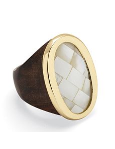 White Mother-Of-Pearl Ring by PalmBeach Jewelry
