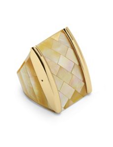 Beige Mother-Of-Pearl Ring by PalmBeach Jewelry