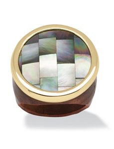 Black Mother-Of-Pearl Ring by PalmBeach Jewelry
