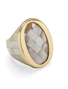 White Mother-Of-Pearl Ring by PalmBeach Jewelry