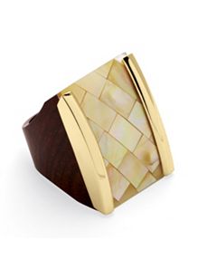 Beige Mother-Of-Pearl Ring by PalmBeach Jewelry