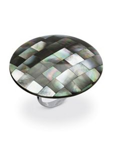 Black Mother-Of-Pearl Cocktail Ring by PalmBeach Jewelry