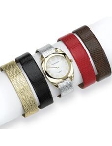 Interchangeable Band Watch Set by PalmBeach Jewelry
