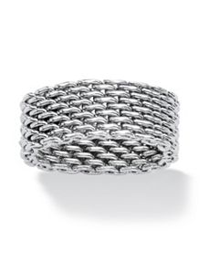 Stainless Steel Mesh Ring by PalmBeach Jewelry