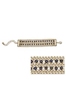 Blue Crystal Curb Link Bracelet by PalmBeach Jewelry