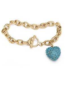 Birthstone Crystal Heart Bracelet by PalmBeach Jewelry