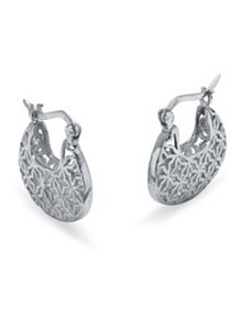 Sterling Filigree Hoop Earrings by PalmBeach Jewelry