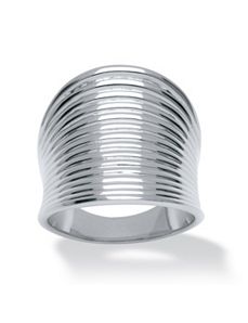 Ribbed Concave Ring by PalmBeach Jewelry
