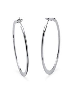 Silvertone Hoop Earrings by PalmBeach Jewelry