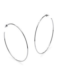 Silvertone Hoop Earrings by PalmBeach Jewelry