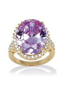 19.92 TCW Lavender Cubic Zirconia Ring by PalmBeach Jewelry