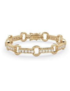 2.70 TCW Cubic Zirconia And Link Bracelet by PalmBeach Jewelry