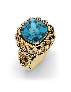 Blue Crystal Rope Ring by PalmBeach Jewelry