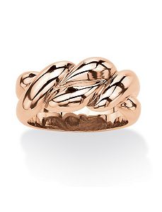 Rose Gold-Plated Braided Ring by PalmBeach Jewelry