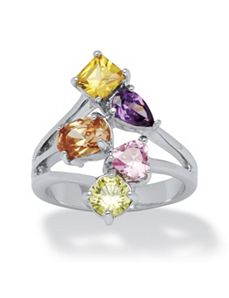 Multi-Color Cubic Zirconia Ring by PalmBeach Jewelry