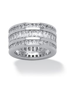 15.75 TCW Triple-Row Cubic Zirconia Band by PalmBeach Jewelry