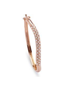 Cubic Zirconia Bangle Bracelet Rose Gold-Plated by PalmBeach Jewelry