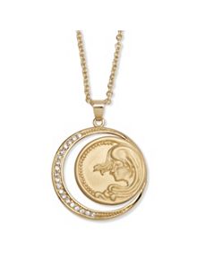 Cubic Zirconia Disk Pendant Necklace by PalmBeach Jewelry