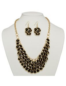 Black Bib Necklace by PalmBeach Jewelry