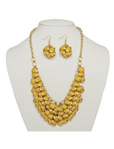 Yellow Bib Necklace by PalmBeach Jewelry
