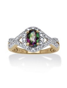 1.11 TCW Mystic Fire Topaz Ring by PalmBeach Jewelry