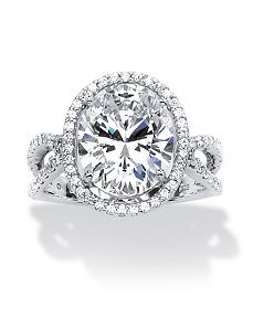 5.43 TCW Cubic Zirconia Double Shank Ring by PalmBeach Jewelry