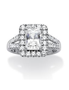 1.89 TCW Emerald-Cut Cubic Zirconia Ring by PalmBeach Jewelry