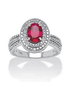 1.58 TCW Lab Created Ruby Ring by PalmBeach Jewelry