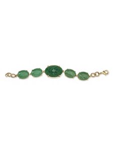 Jade Cabachon Bracelet by PalmBeach Jewelry