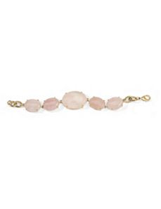 Pink Quartz Cabachon Bracelet by PalmBeach Jewelry