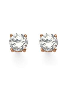 2.50 TCW Cubic Zirconia Earrings Rose Gold by PalmBeach Jewelry
