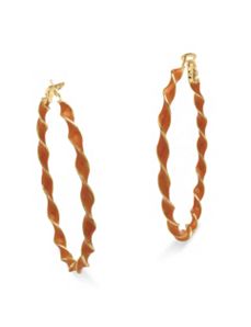 Orange Enamel Hoop Earrings by PalmBeach Jewelry
