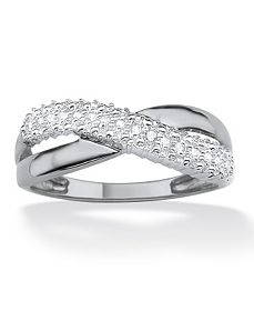 Diamond Accent Crossover Ring by PalmBeach Jewelry