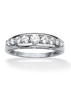 .92 TCW Cubic Zirconia Ring 10k White Gold by PalmBeach Jewelry