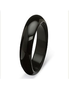 Black Jade Bangle Bracelet 13mm by PalmBeach Jewelry