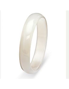 White Jade Bangle Bracelet 13mm by PalmBeach Jewelry