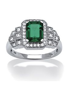 2.01 TCW Lab Created Emerald Ring by PalmBeach Jewelry