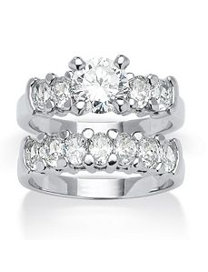 2.70 TCW Cubic Zirconia Bridal Set by PalmBeach Jewelry