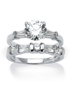 2.88 TCW Cubic Zirconia Bridal Set by PalmBeach Jewelry